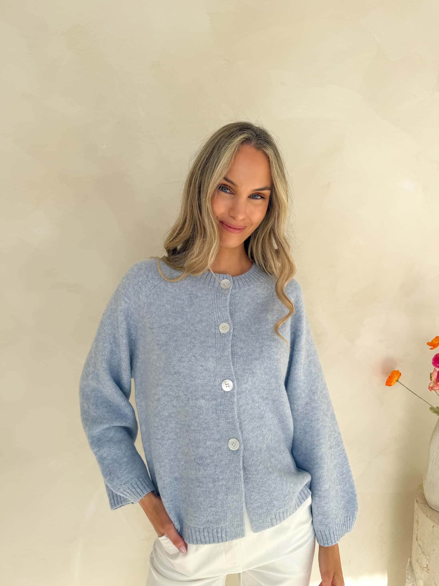 April Knit - Powder Blue