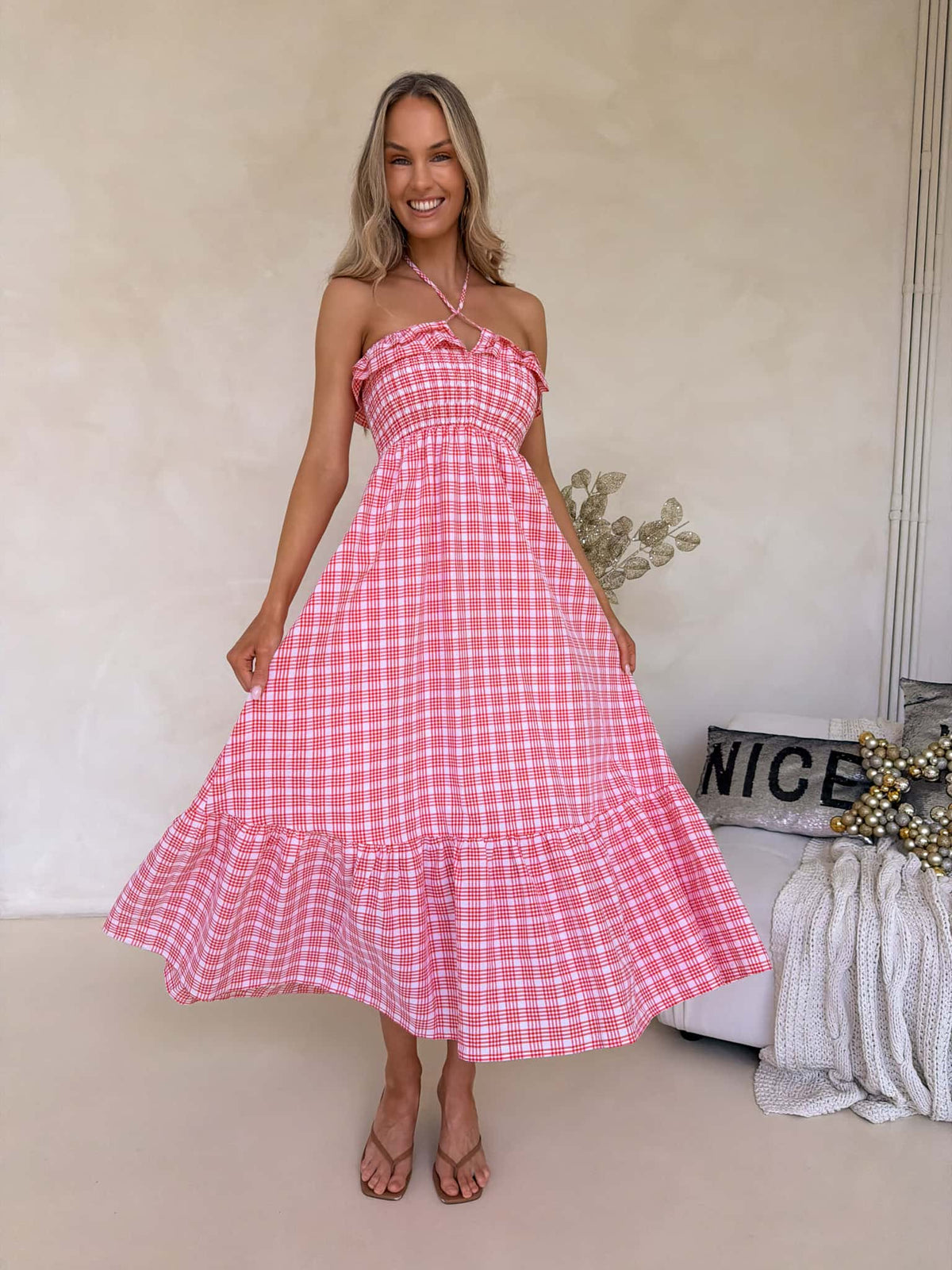 Armelle Dress - Red Plaid