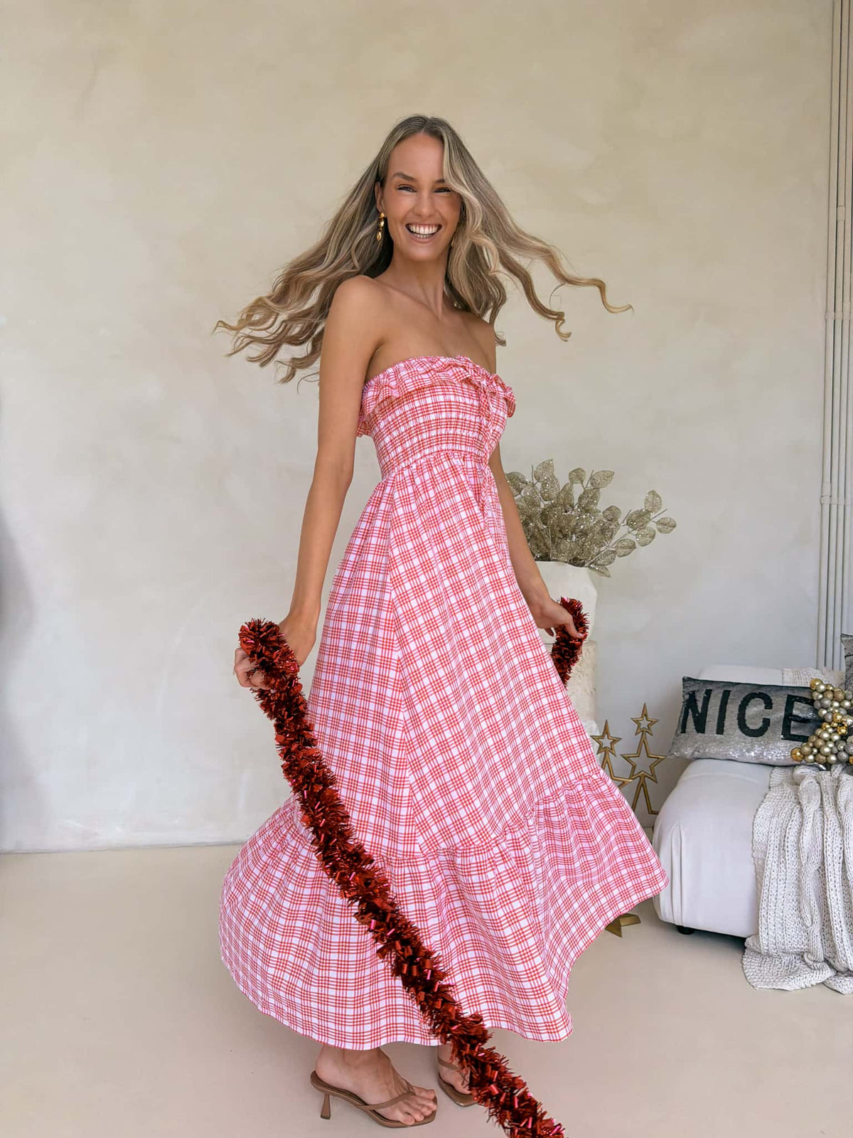 Armelle Dress - Red Plaid