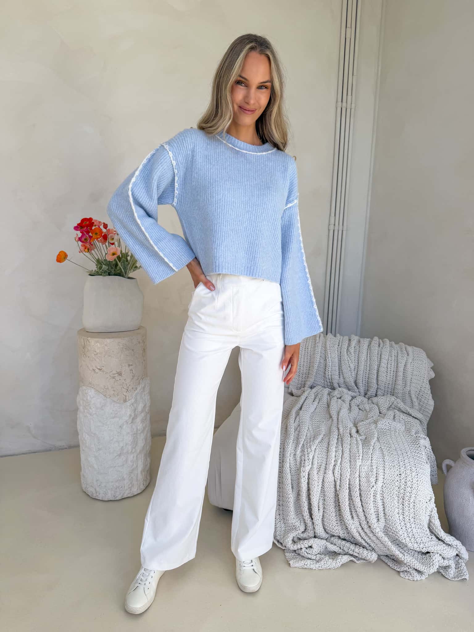 Della Knit - Powder Blue