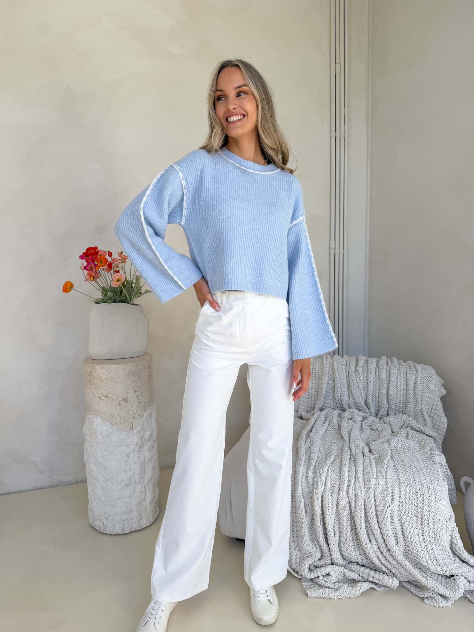 Della Knit - Powder Blue