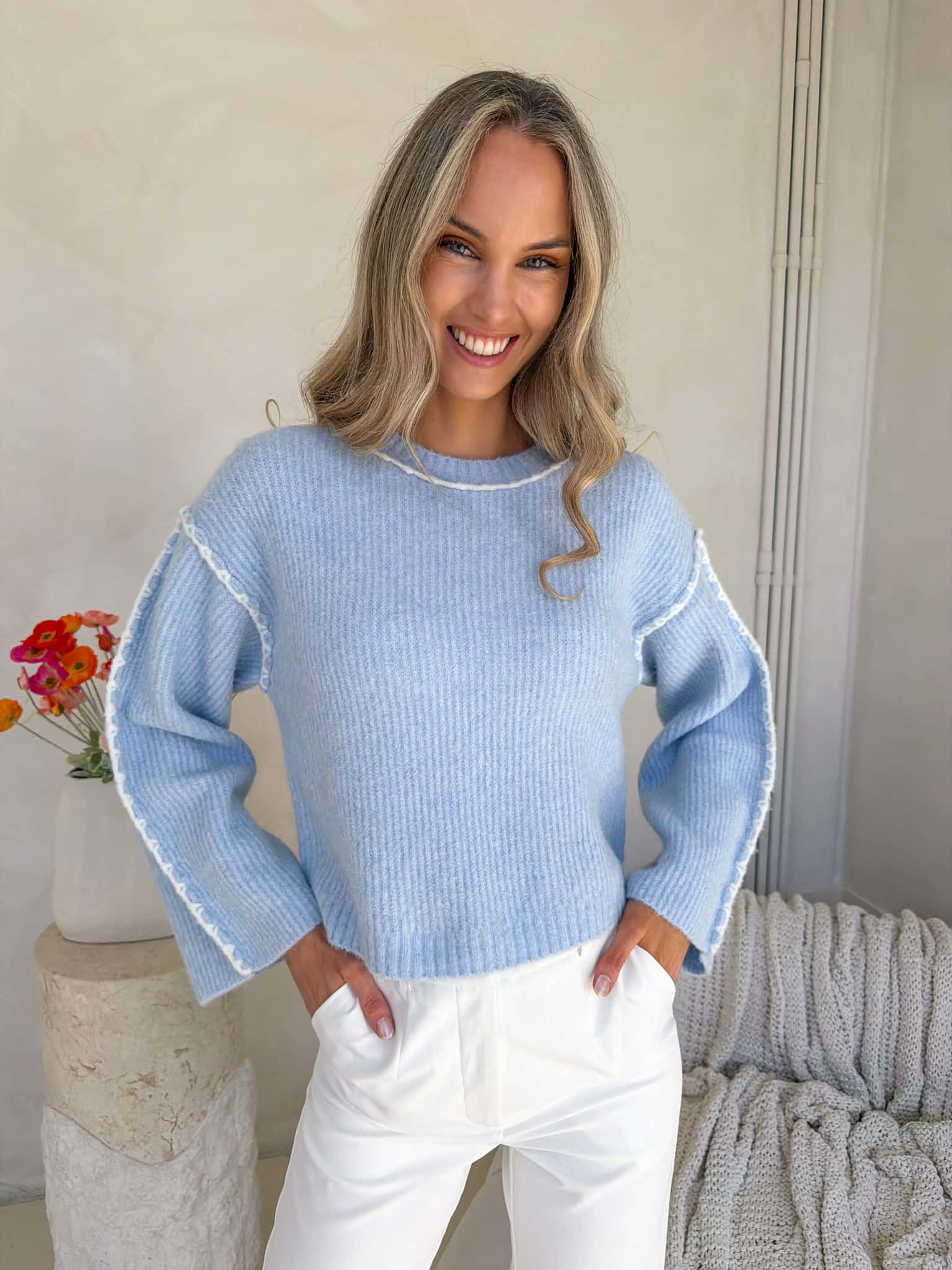 Della Knit - Powder Blue