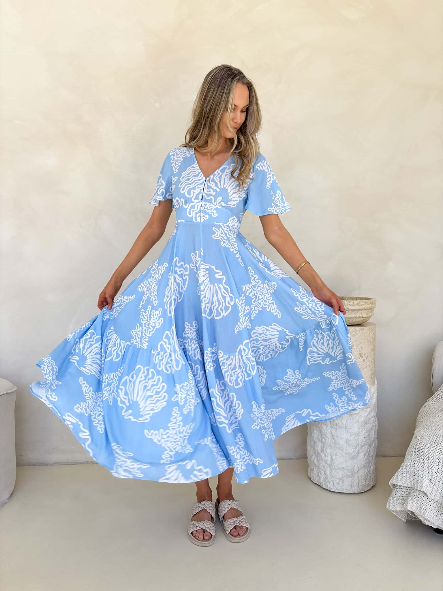 Faye Dress - Salt Water Print