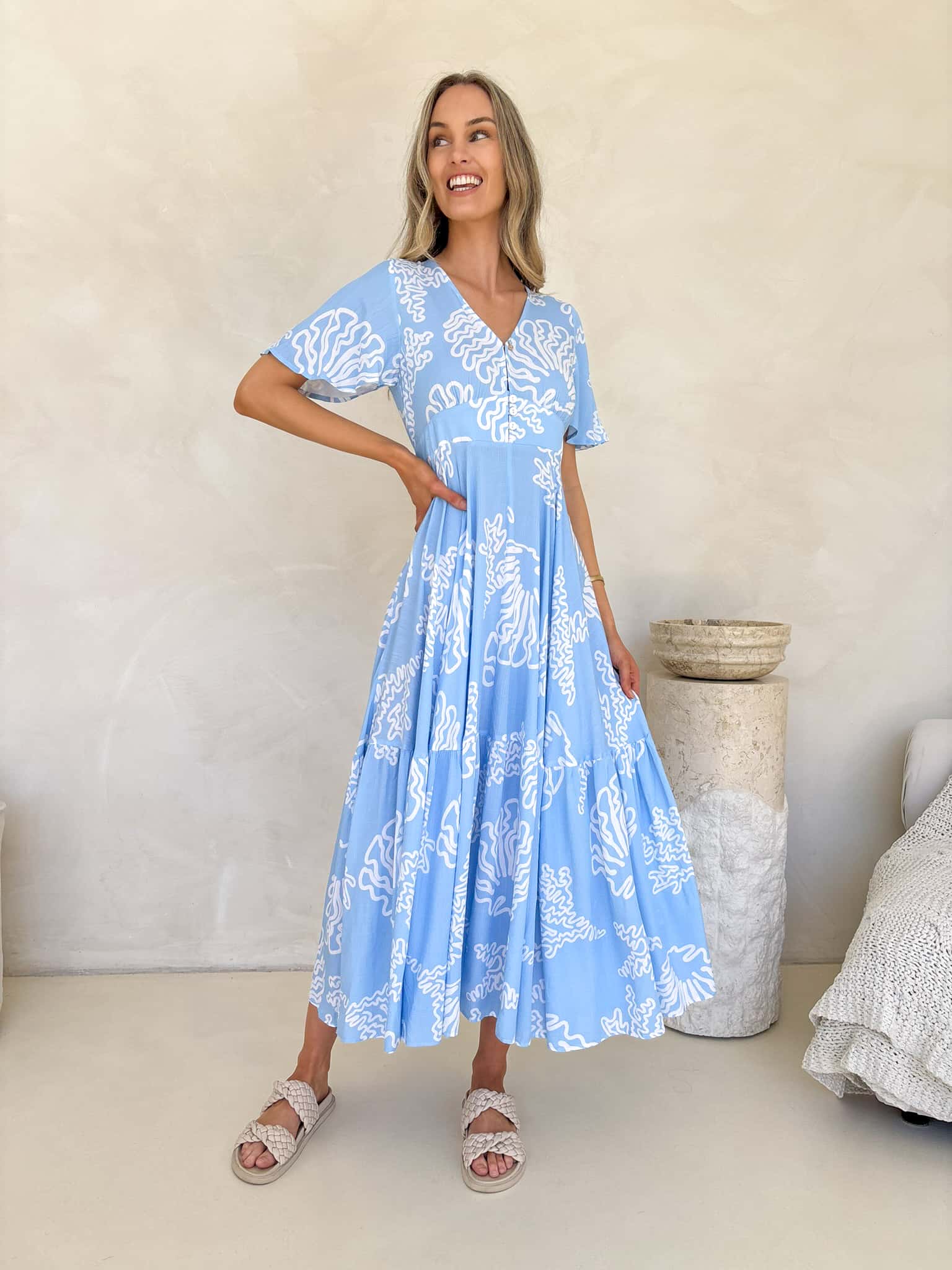 Faye Dress - Salt Water Print