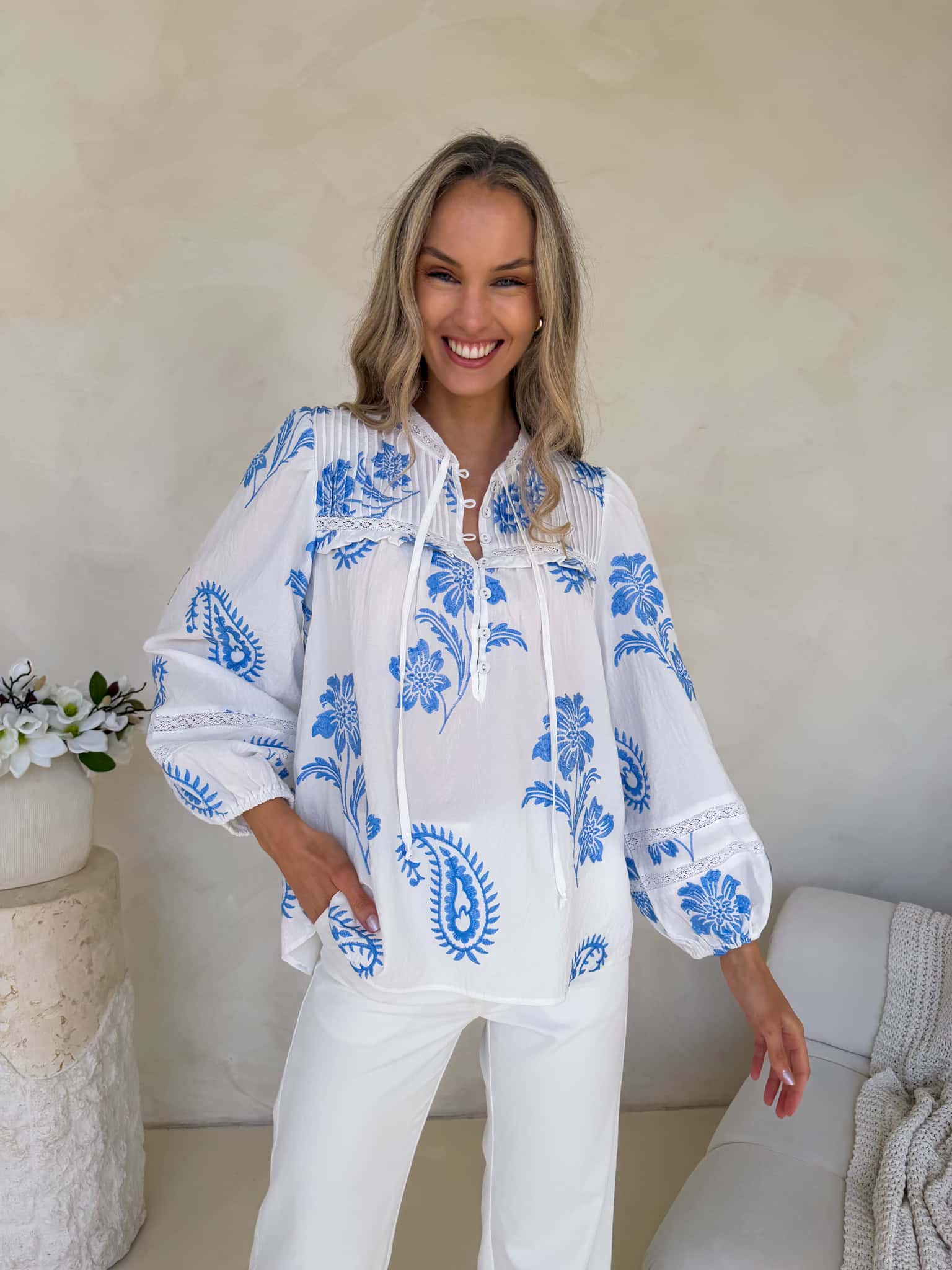 Florence Blouse - Bluebell Embroidery