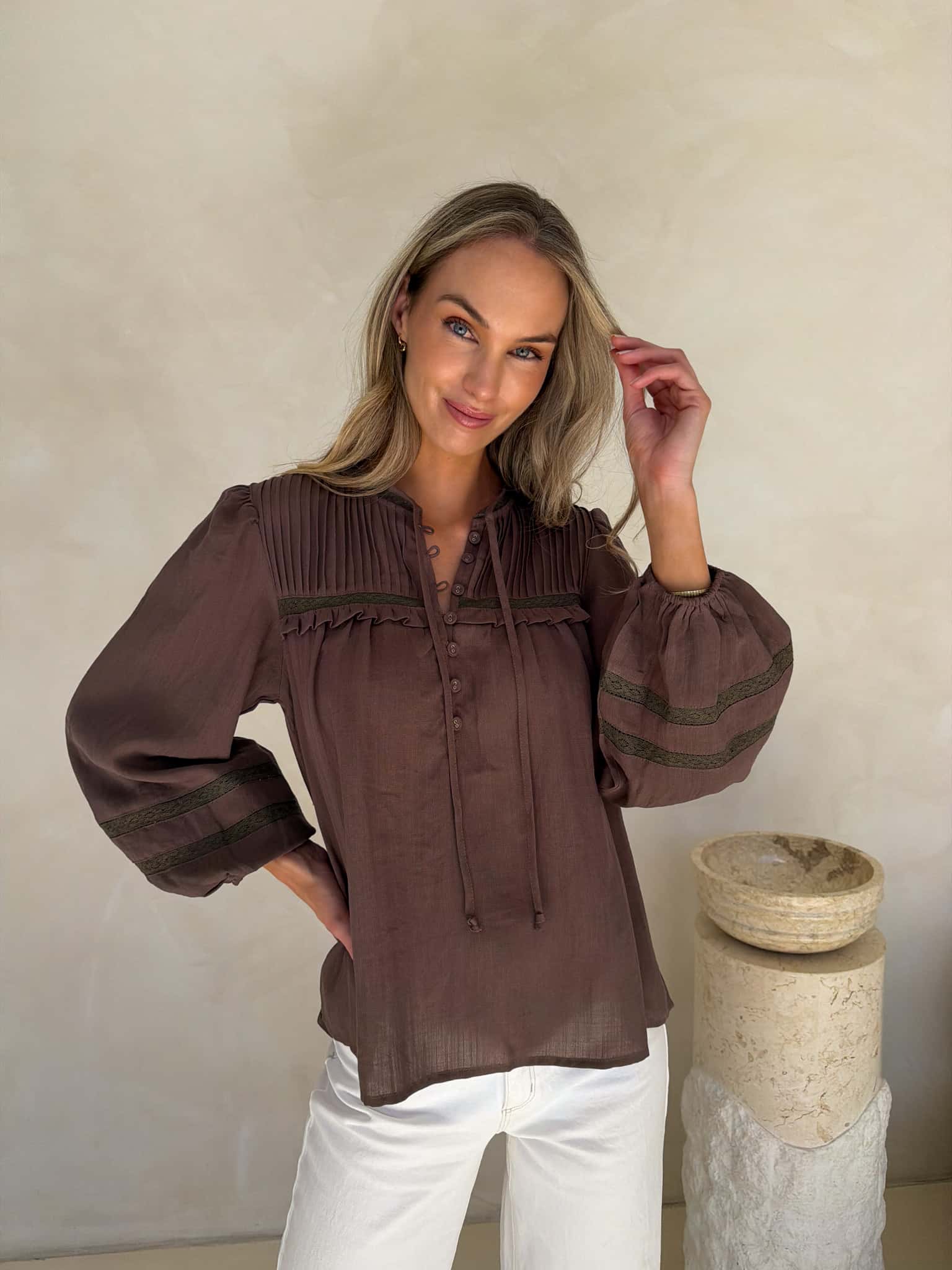 Florence Blouse - Chocolate
