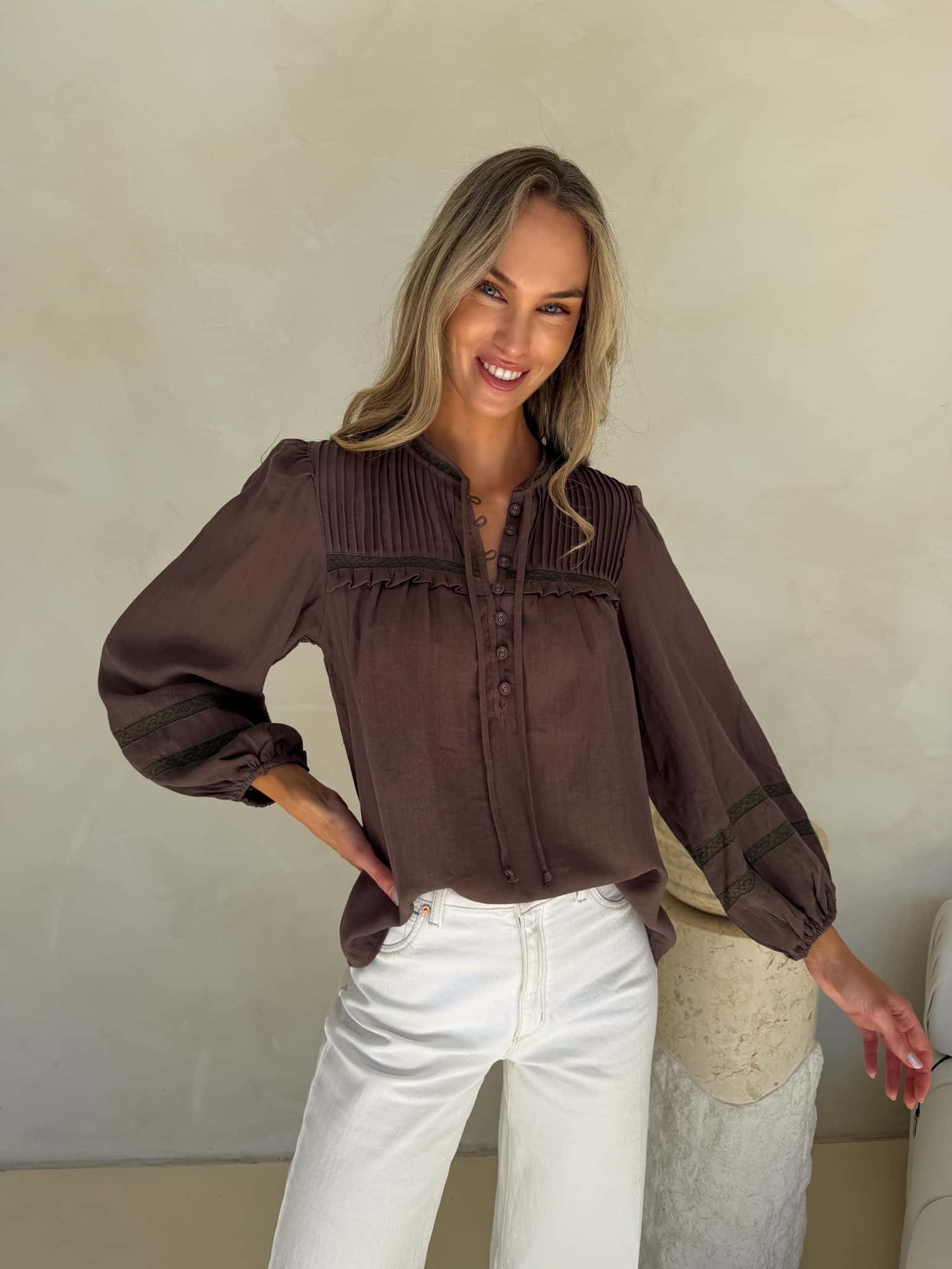 Florence Blouse - Chocolate