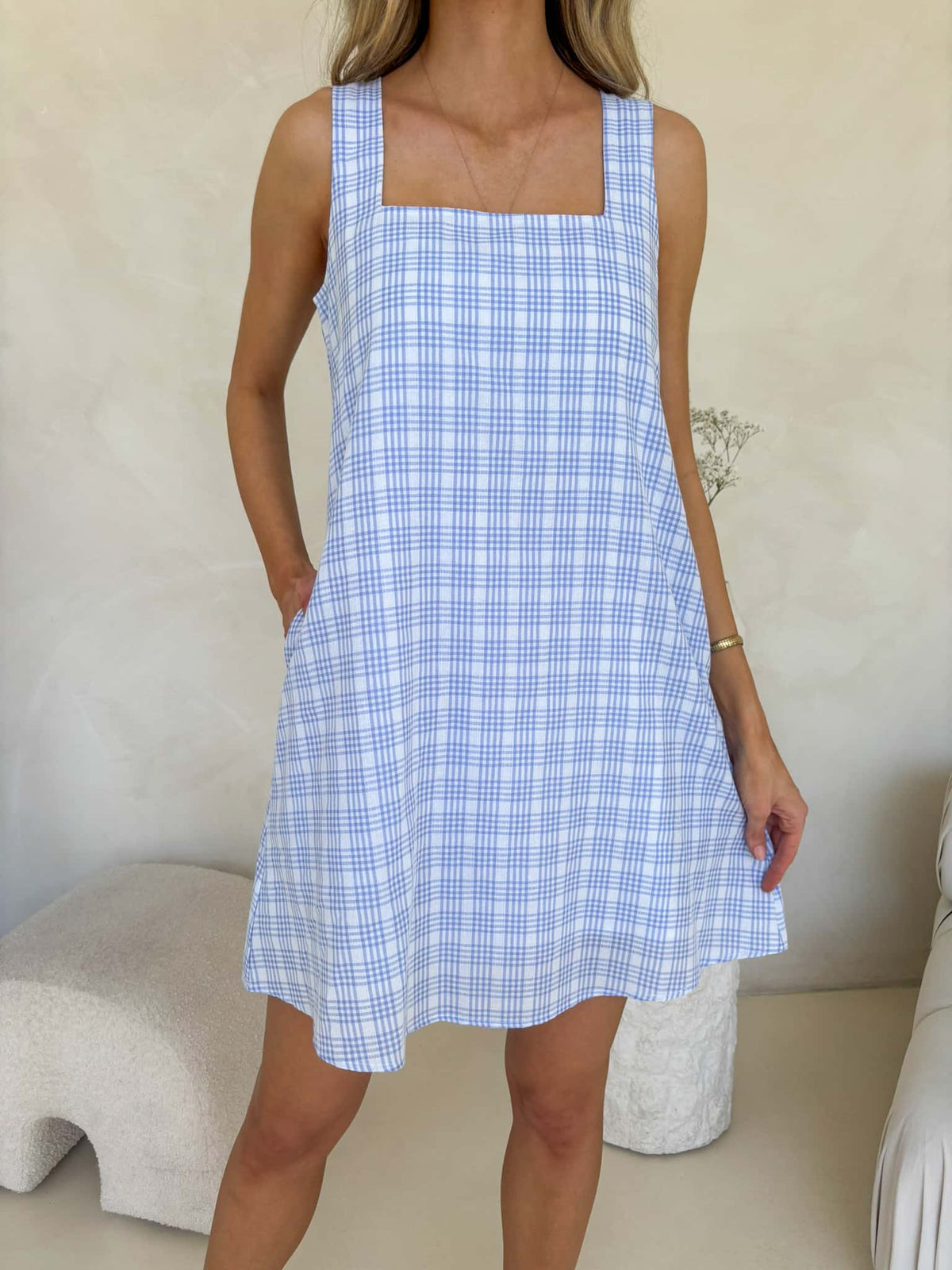 Frankie Dress Blue Plaid Mylk The Label — free download