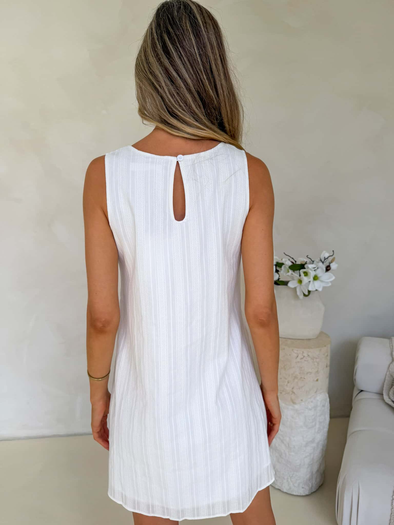 Frankie Dress - White Jacquard