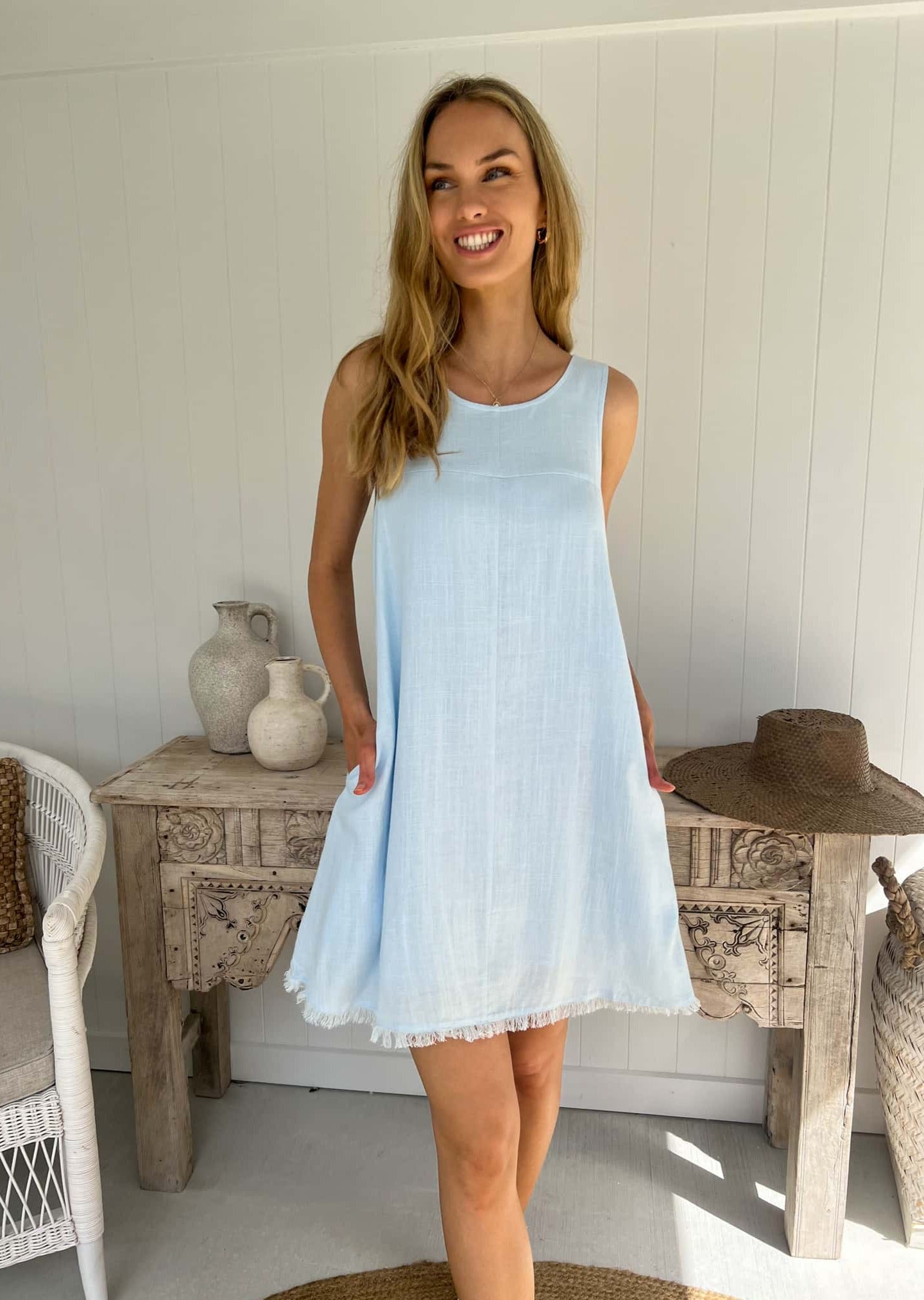 Freya Dress - Light Blue - Mylk The Label