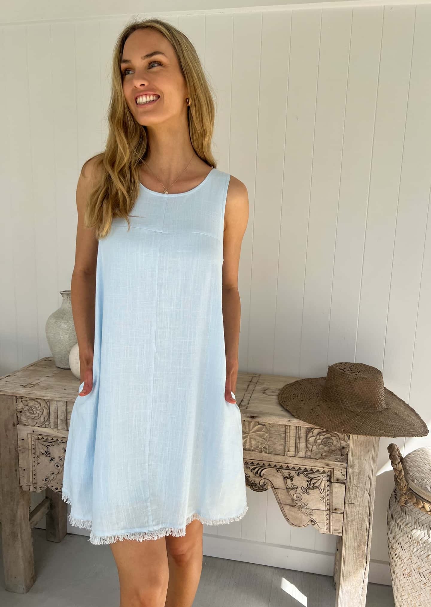 Freya Dress - Light Blue - Mylk The Label