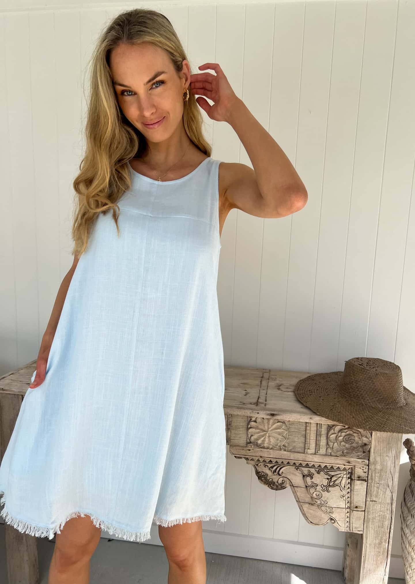 Freya Dress - Light Blue - Mylk The Label