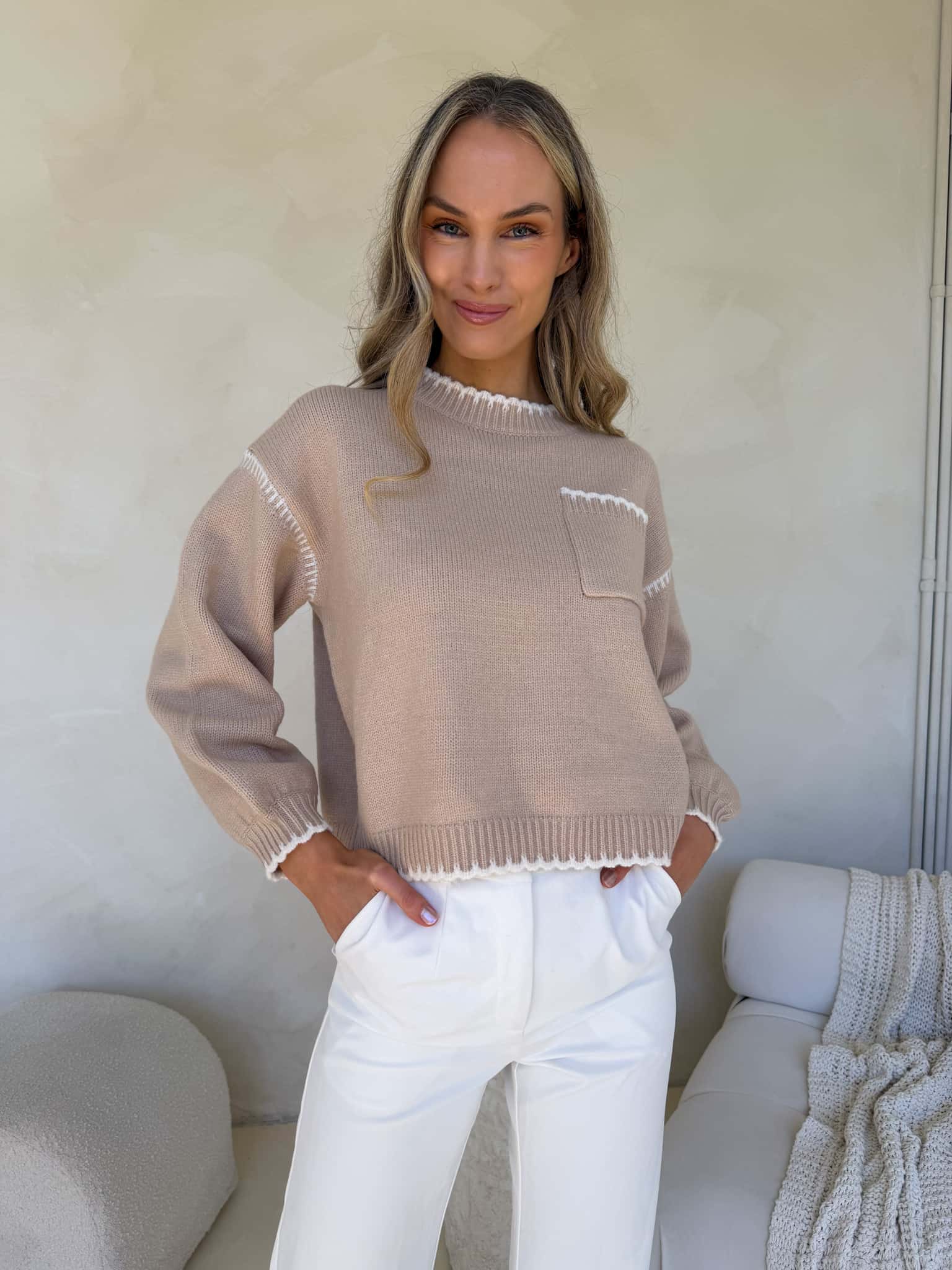 Gabrielle Knit - Beige