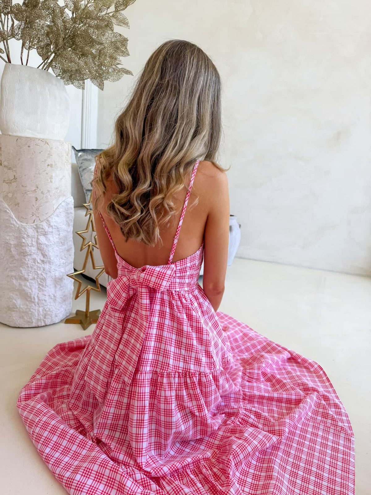 Georgie Maxi Dress - Red Plaid