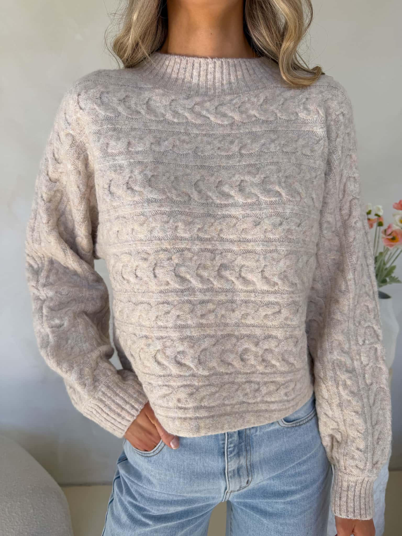Heidi Knit - Natural with Multi Fleck