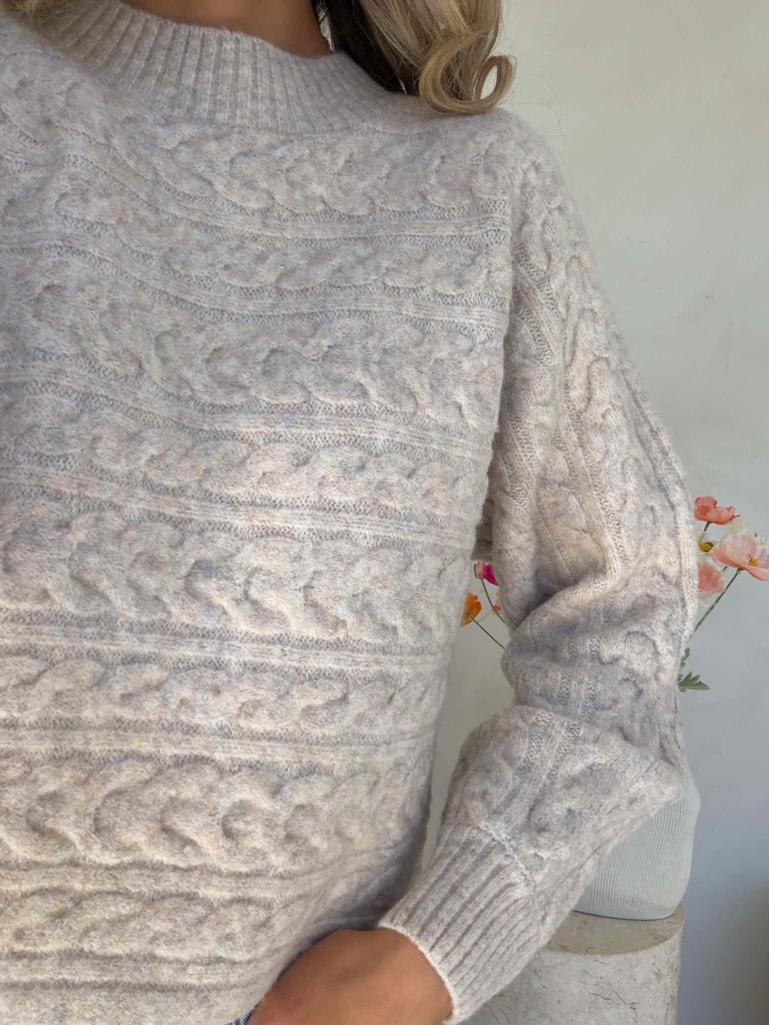 Heidi Knit - Natural with Multi Fleck