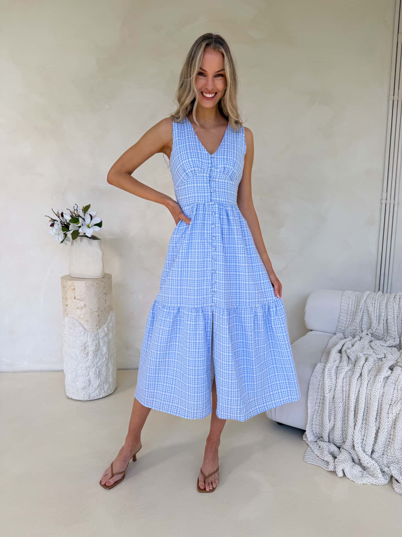 Honey Dress - Blue Gingham