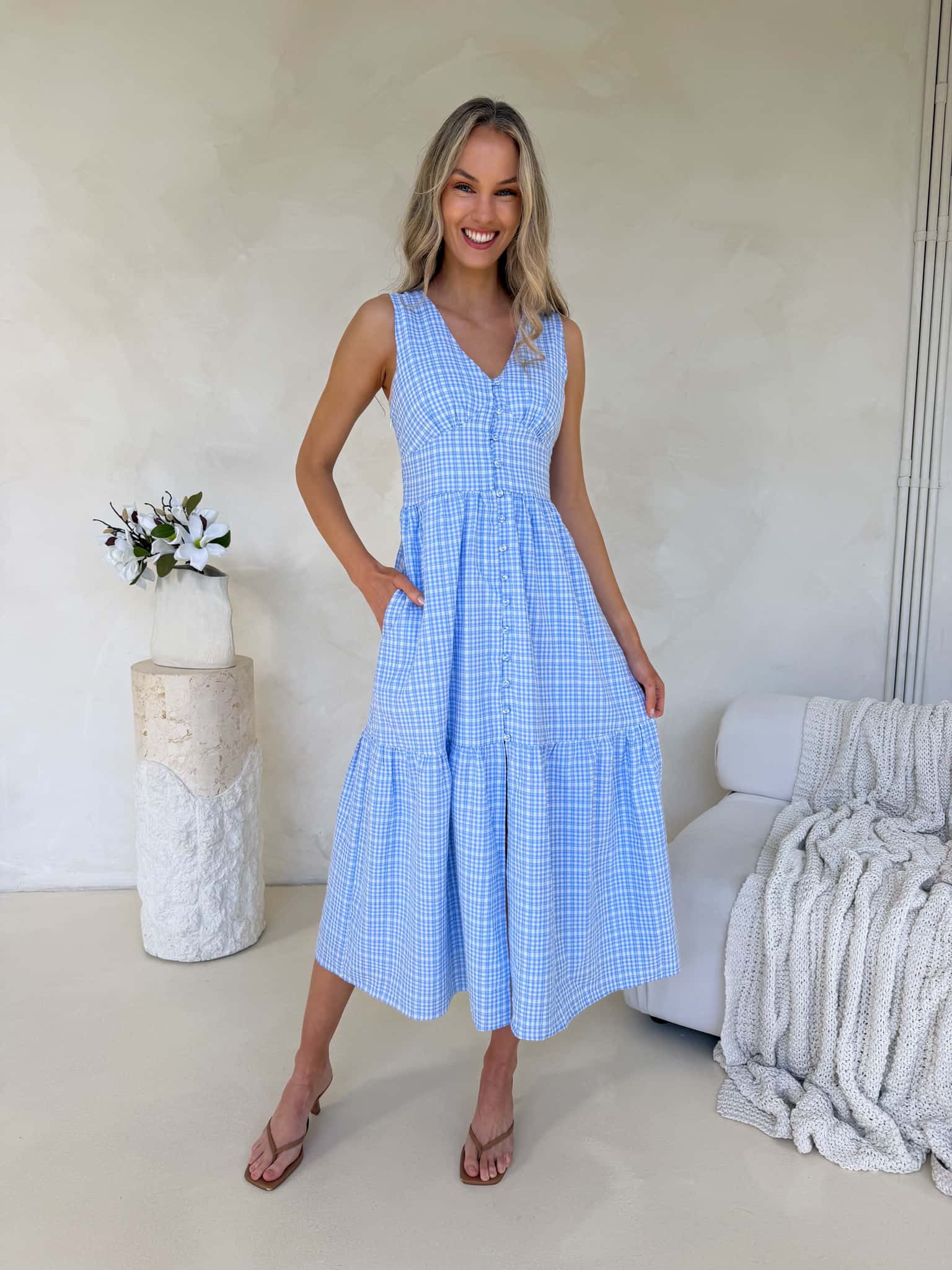 Honey Dress - Blue Gingham