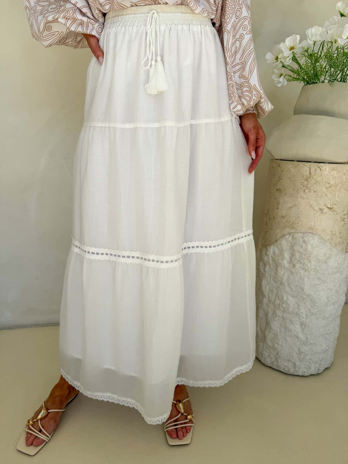 Rose Skirt - White