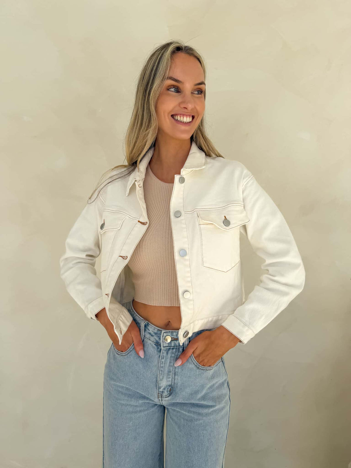 Luna Denim Jacket - White