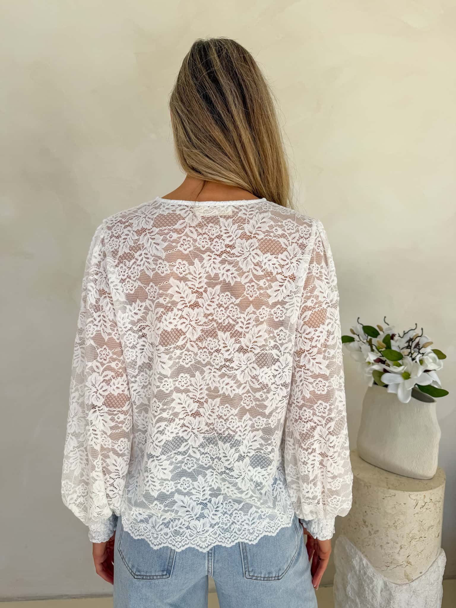 Iris Lace Blouse - White