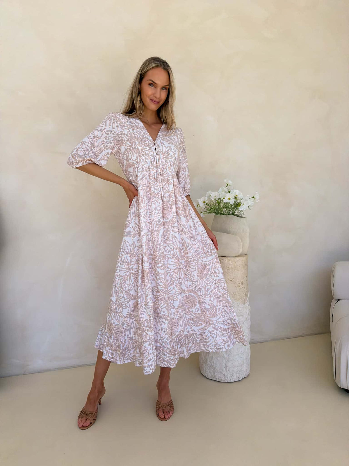 Laurel Dress - Coastal Drifter Print