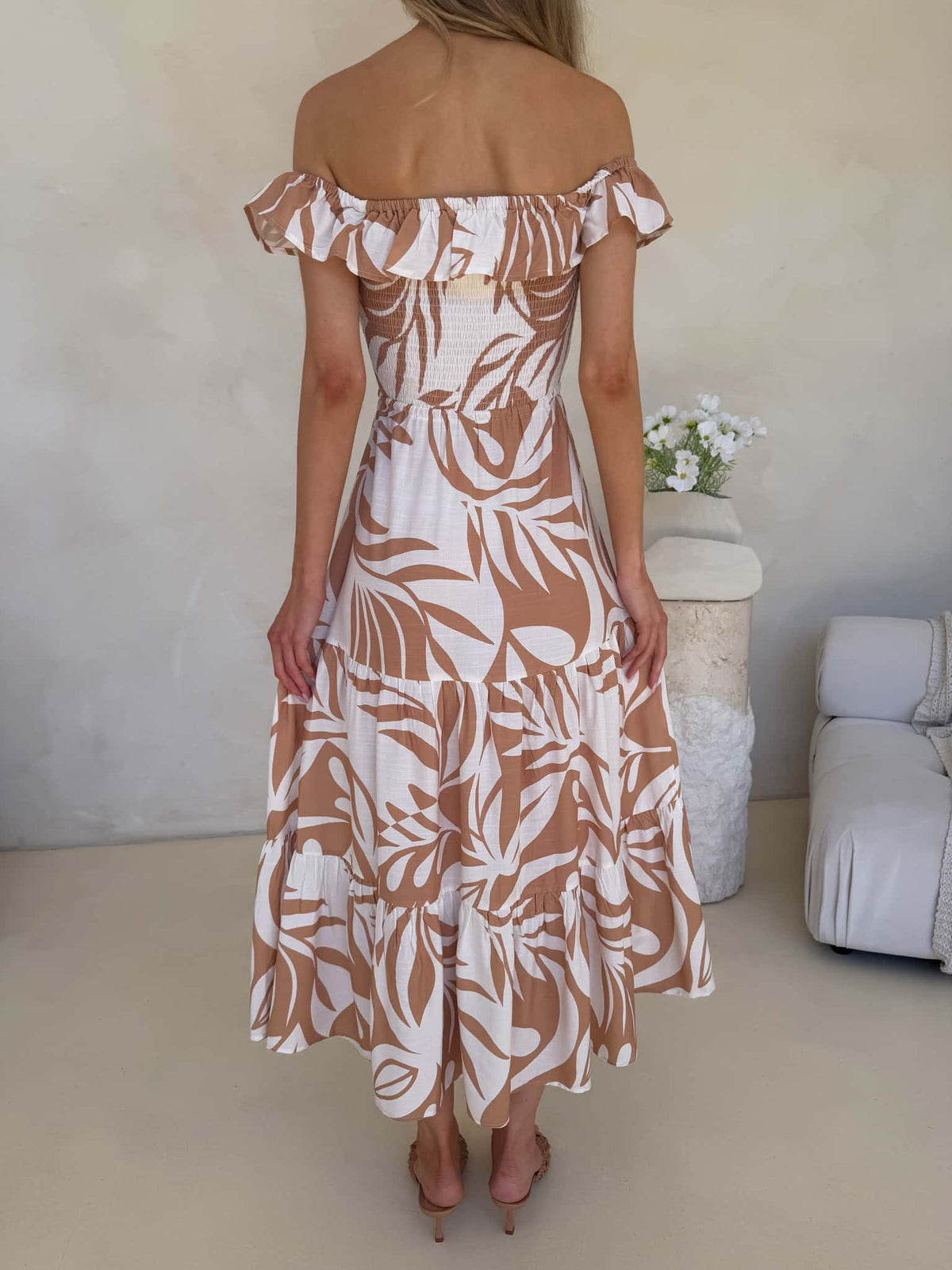 Rylan Off Shoulder Dress - Serene Print