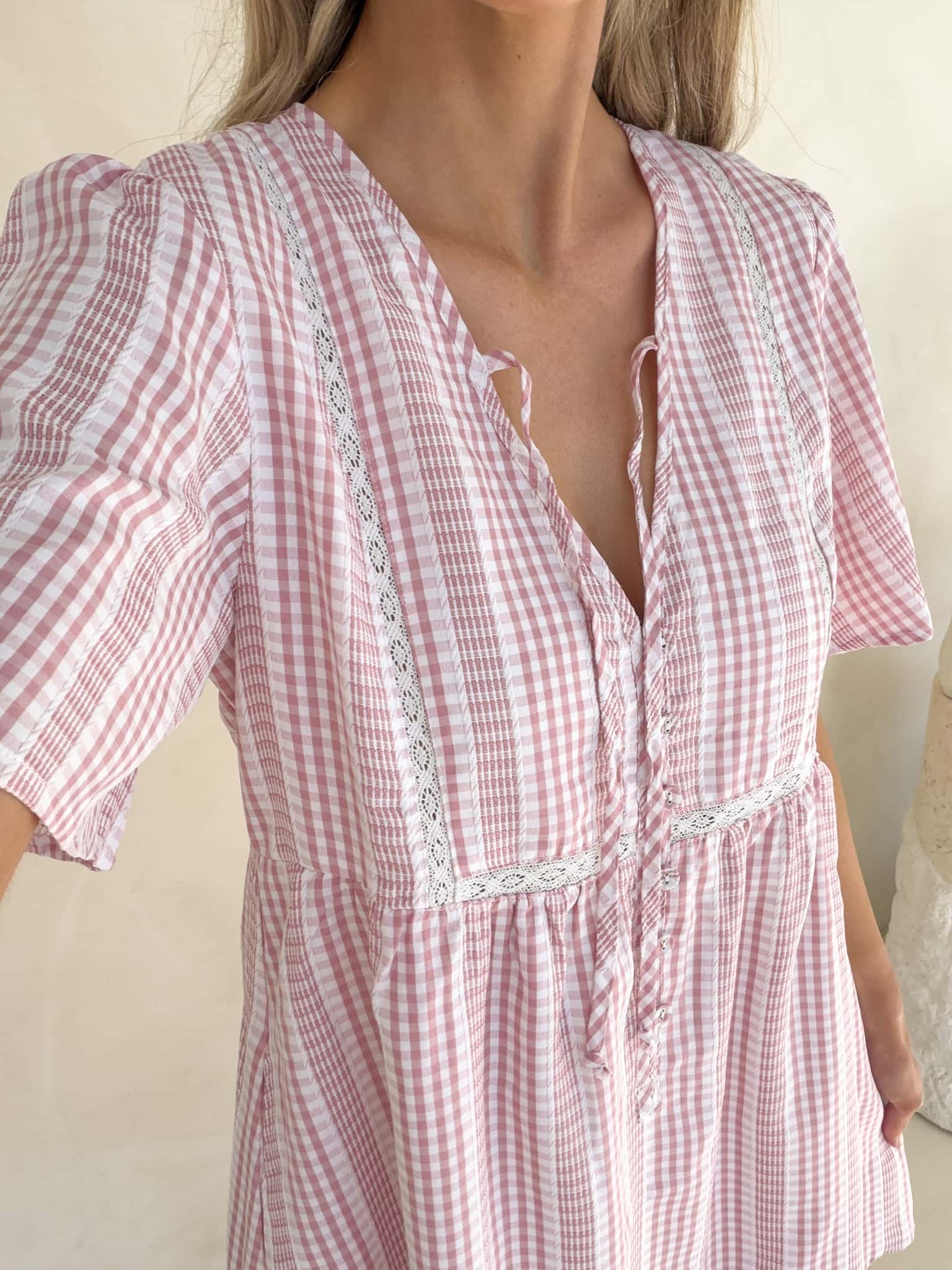 Sienna Dress - Dusty Pink Gingham