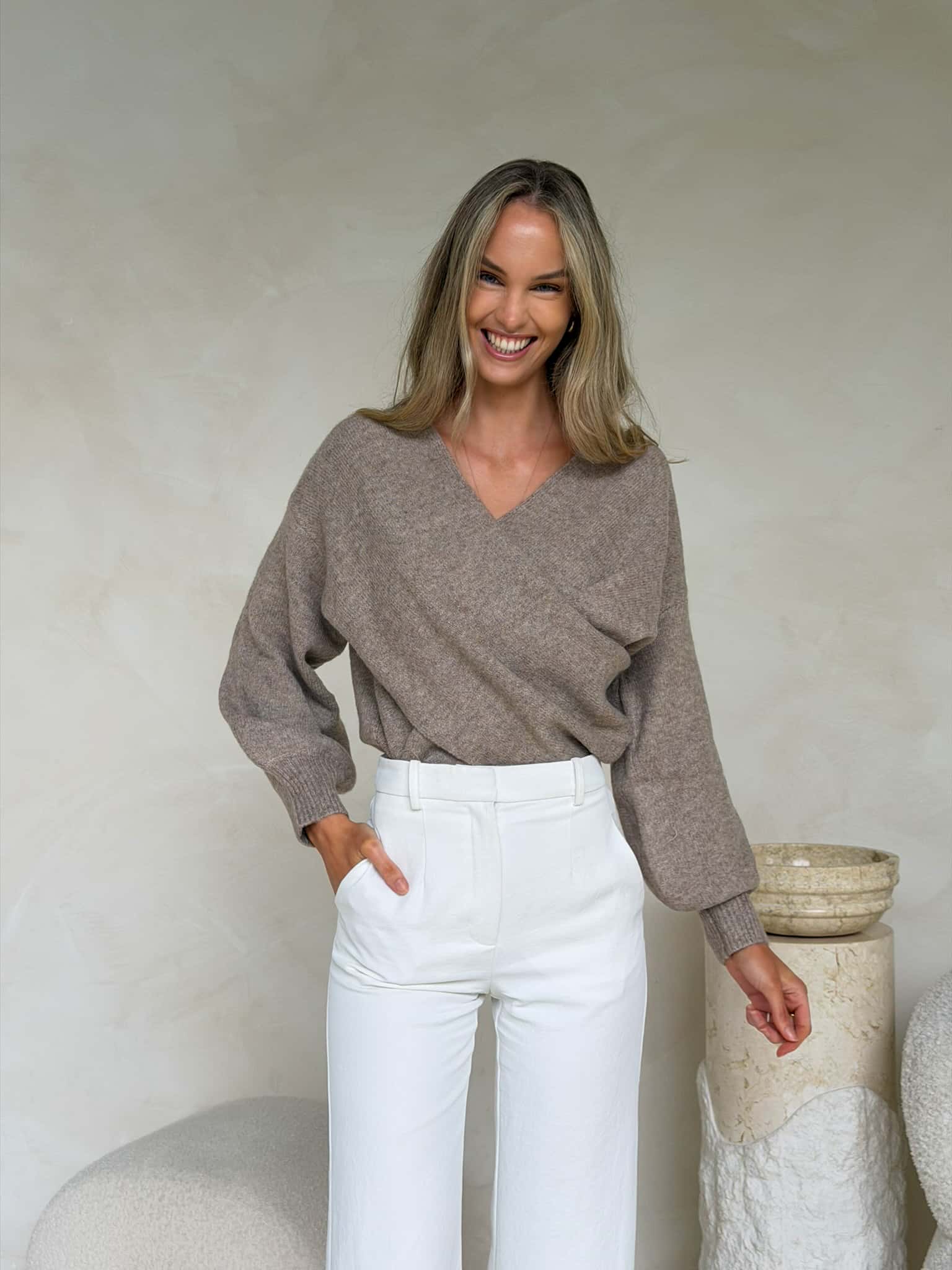 Talia Knit - Taupe Marle
