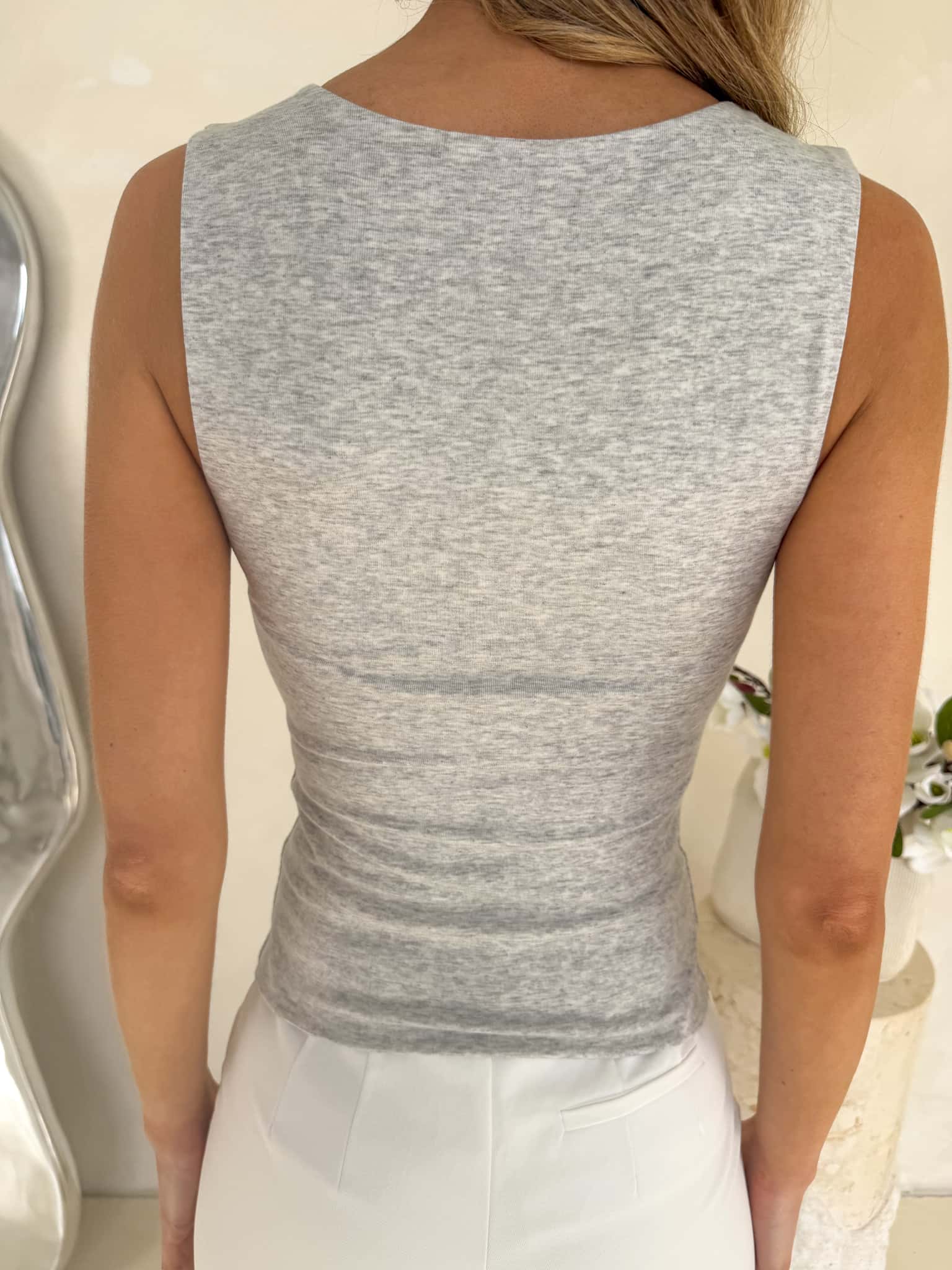 Theresa Top - Grey Marle