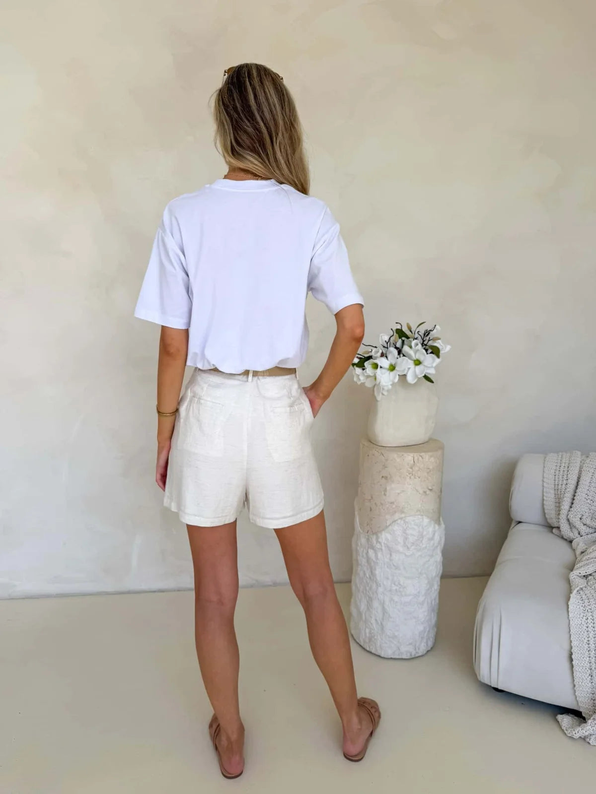 Amie Shorts - Vanilla Fleck Bottom