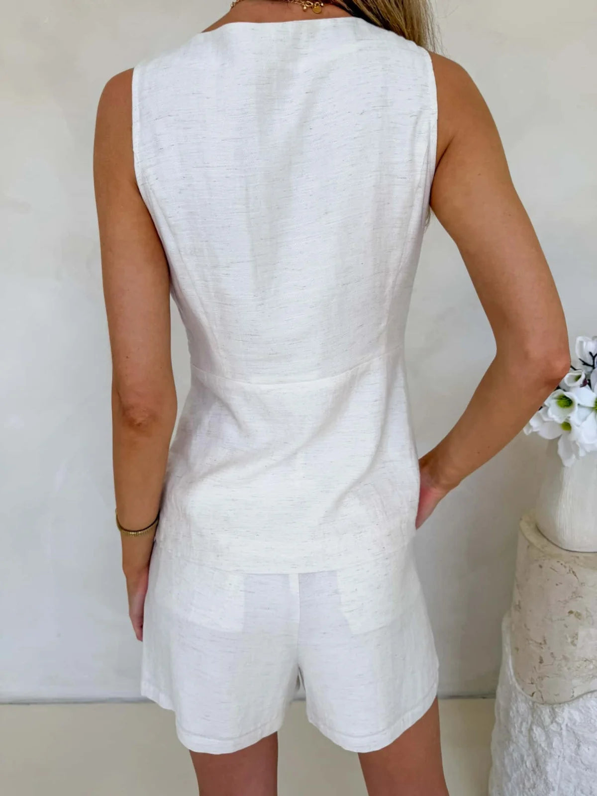 Amie Shorts - Vanilla Fleck Bottom