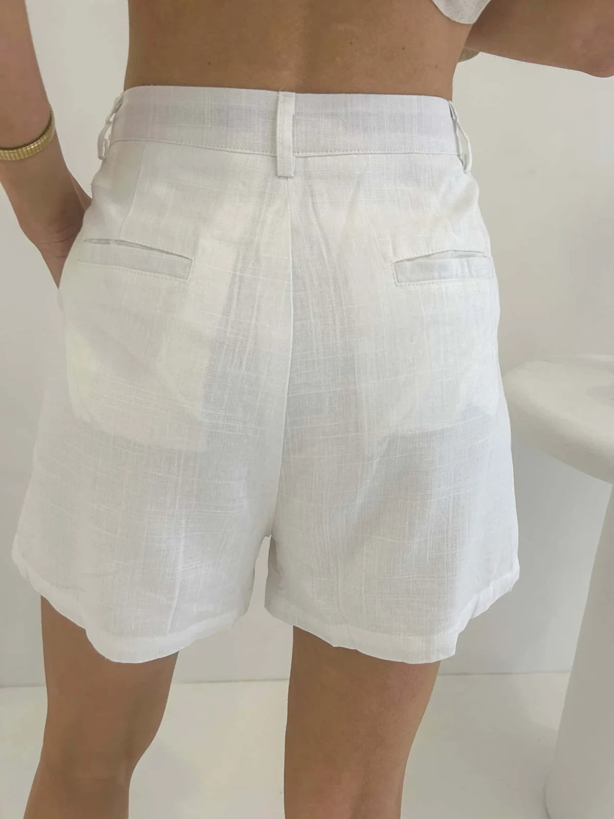 Amie Shorts - White Bottoms
