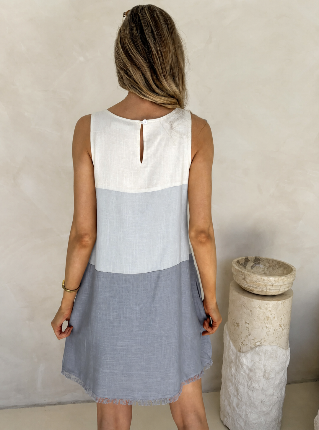 Freya Dress - Ice Blue Multi