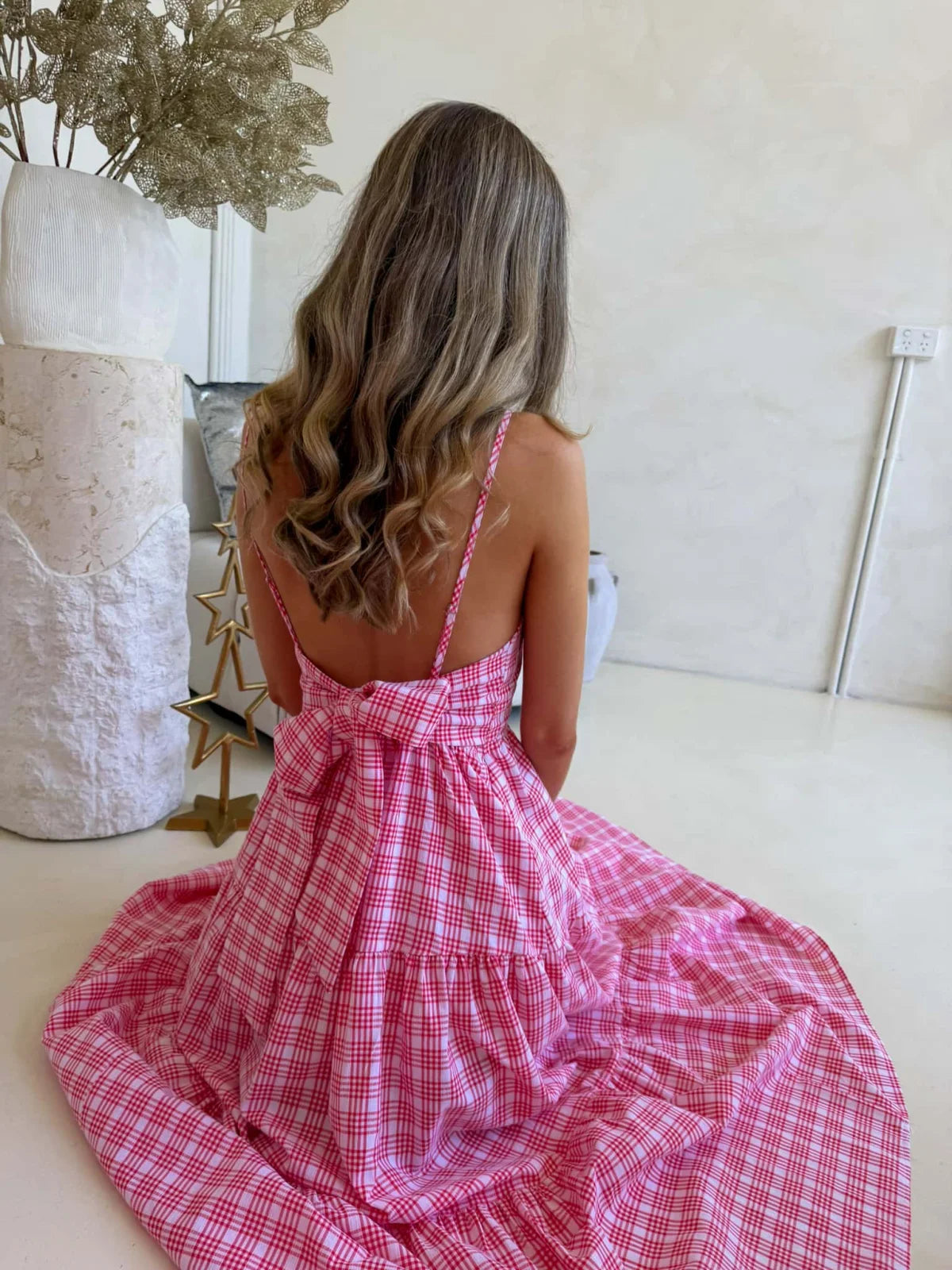 Georgie Maxi Dress - Red Plaid Dress