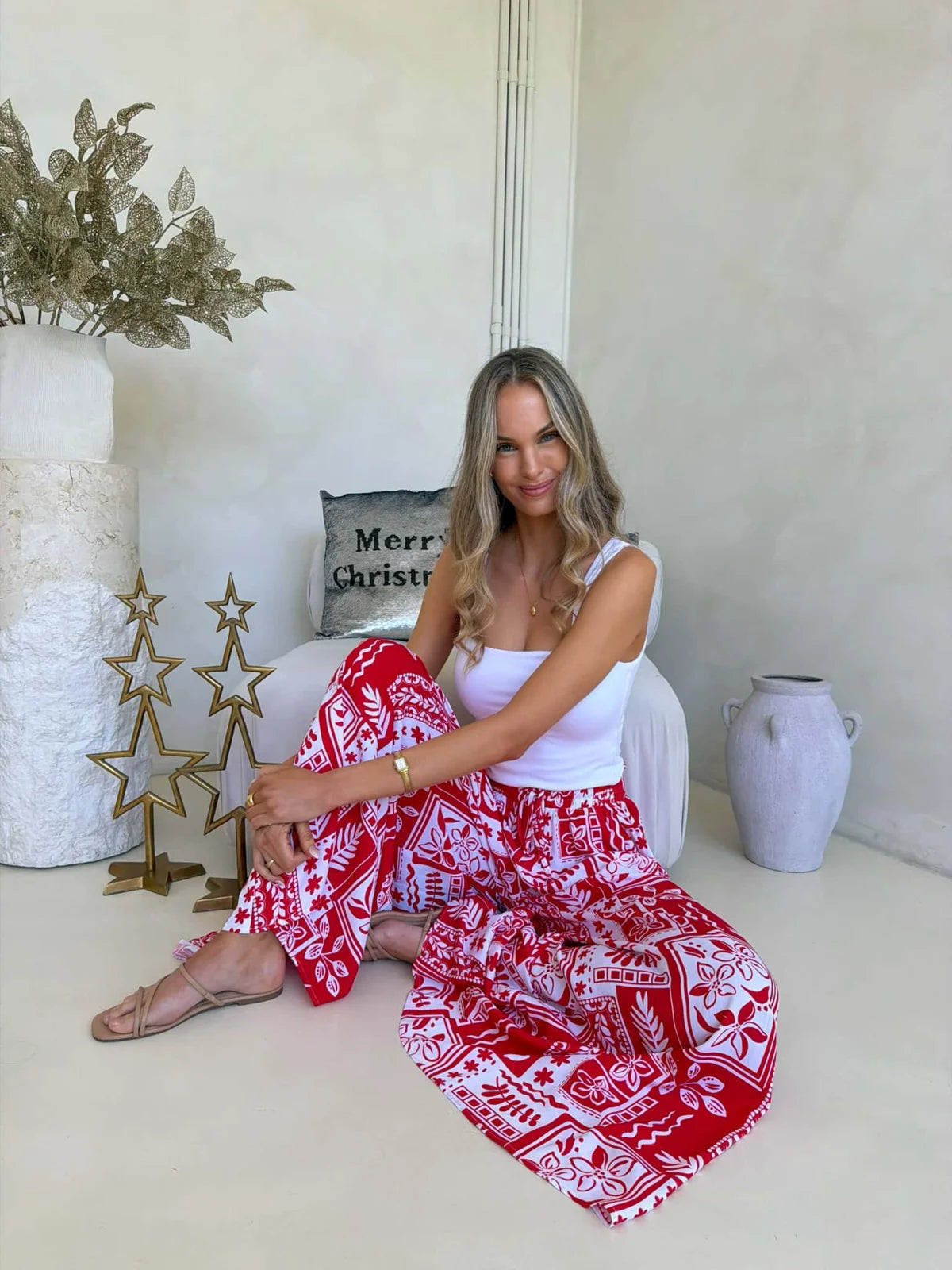 Jessika Pant - Candy Cane Print Bottom