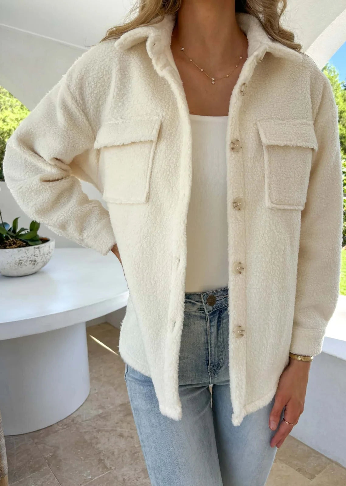 Murphy Shacket Cream – Mylk The Label - Main Image