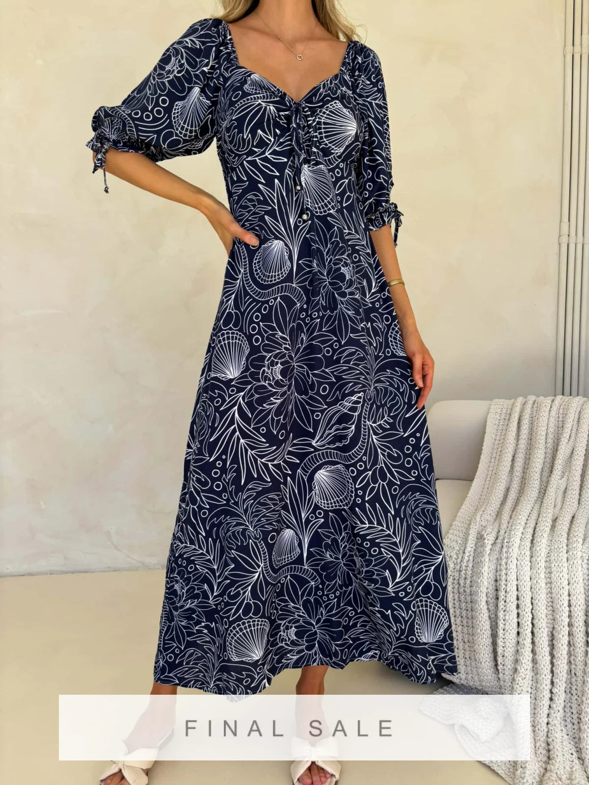 Olivia Maxi Dress - Sea & Vine Print Dress