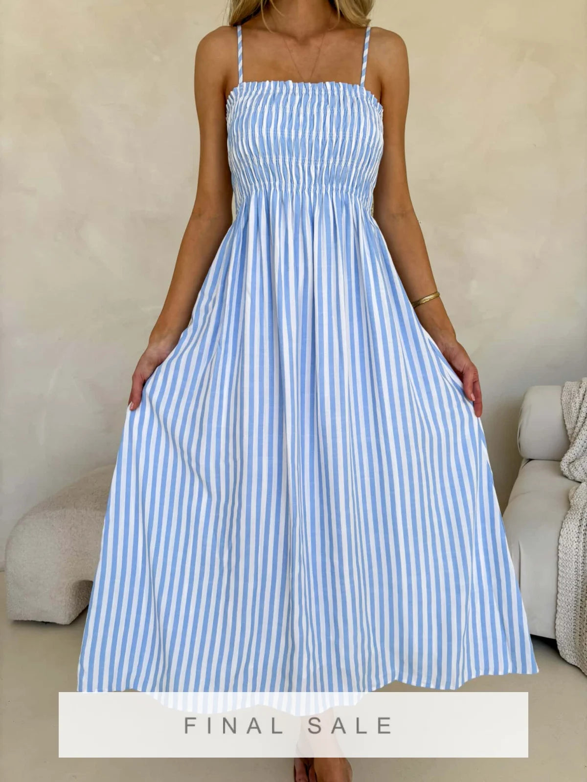 Palm Cove Dress - Blue & White Stripe Dress