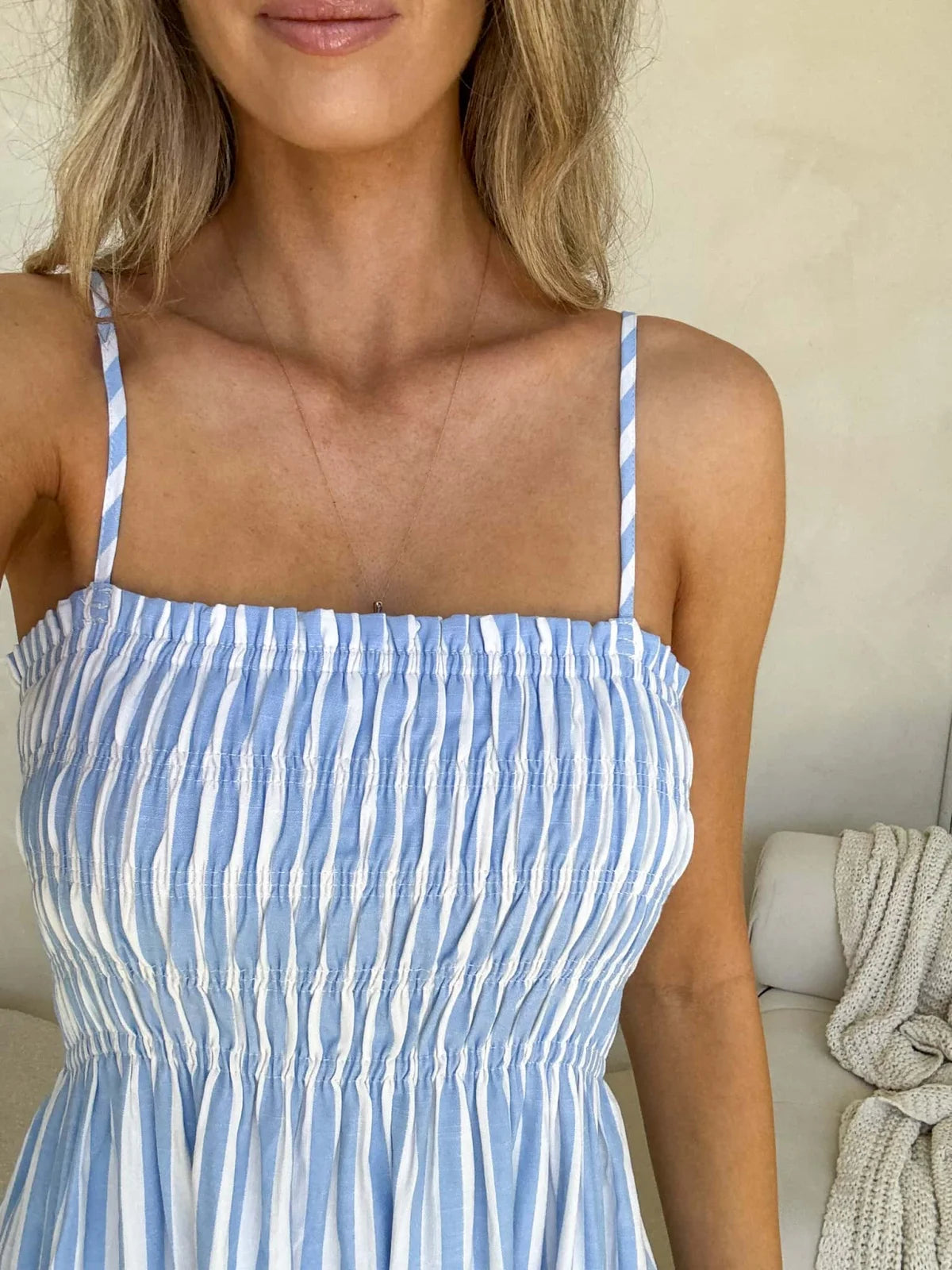 Palm Cove Dress - Blue & White Stripe Dress