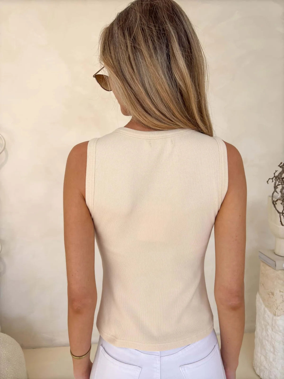 Salis Singlet - Cream Tops