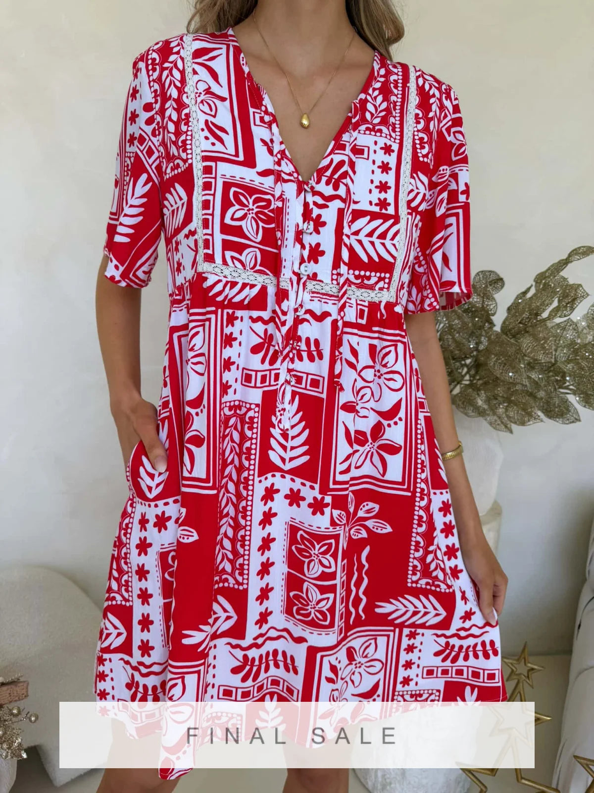 Sienna Dress - Candy Cane Print Dress