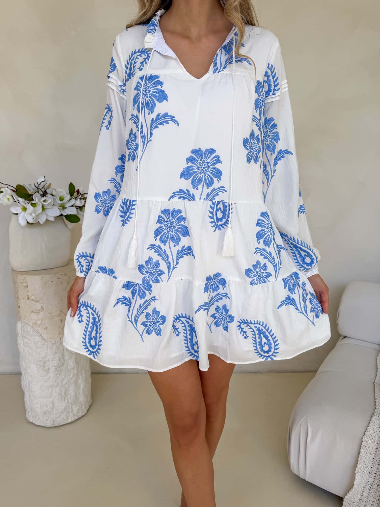 Tia Dress - Bluebell Embroidery