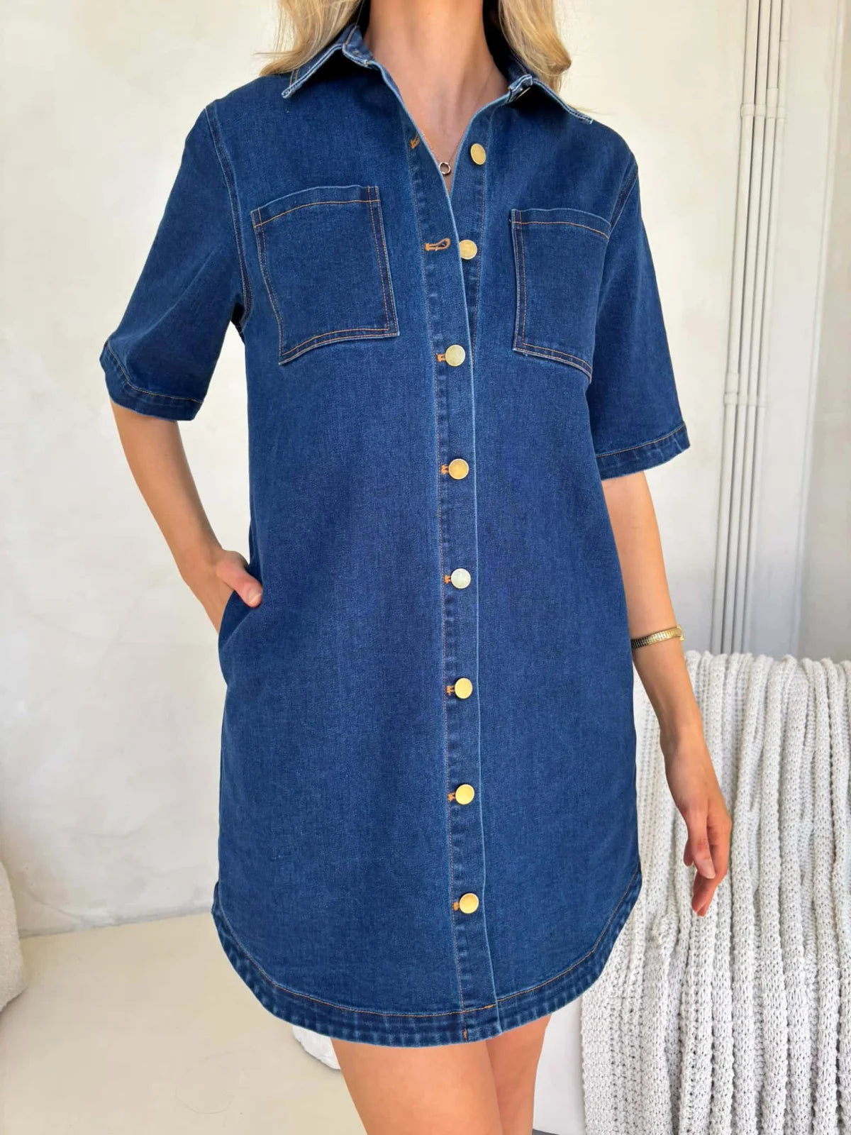 Yves Denim Dress - Dark Denim Dress