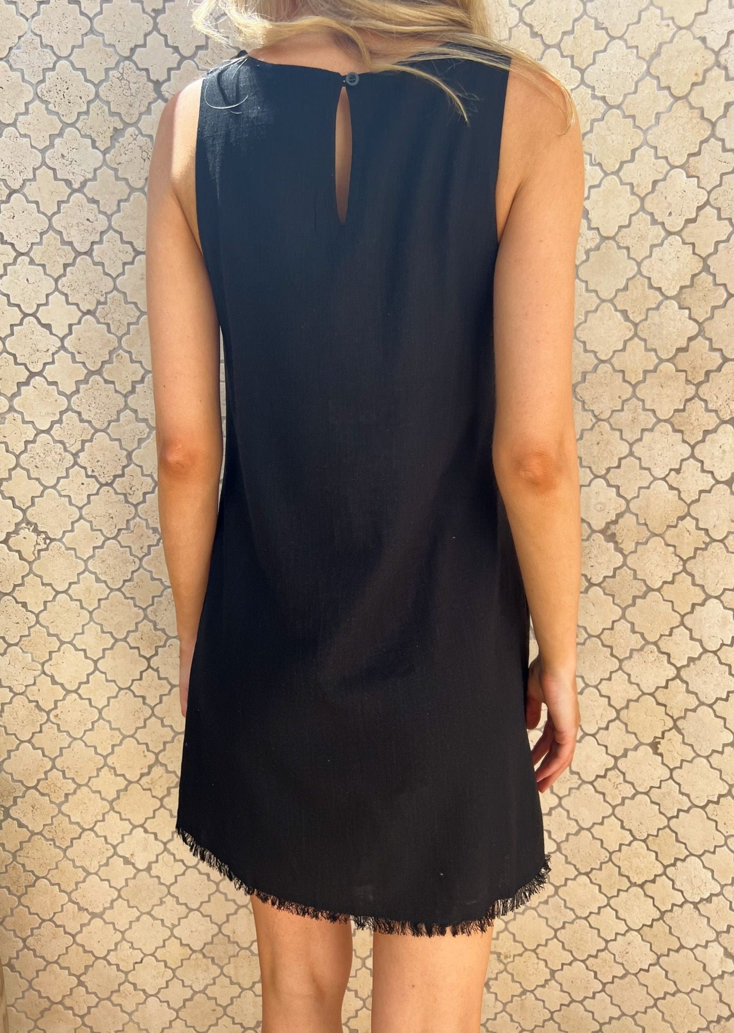 Linen Casual Dress in Black