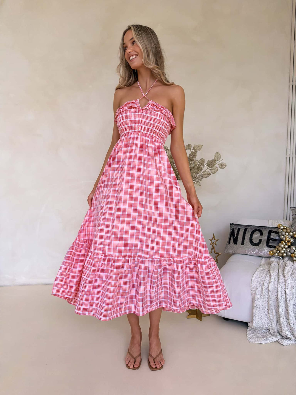 Armelle Dress - Red Plaid