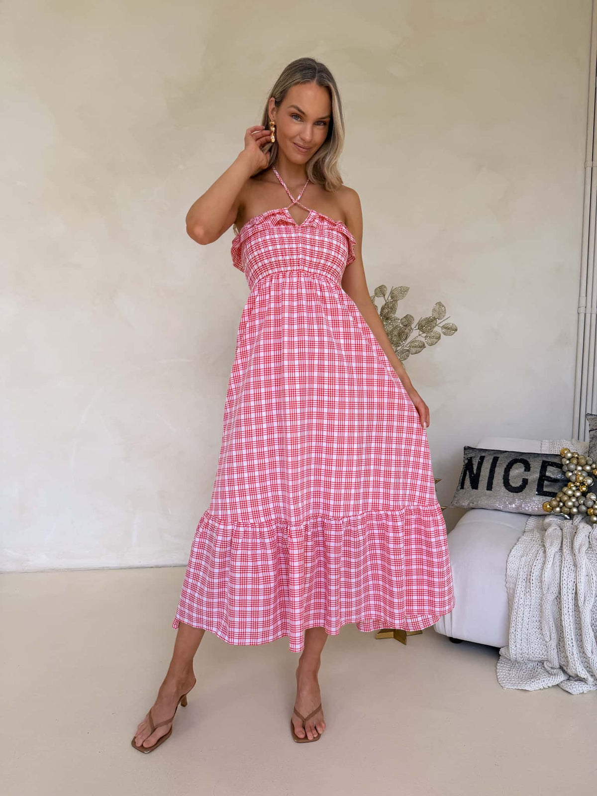 Armelle Dress - Red Plaid