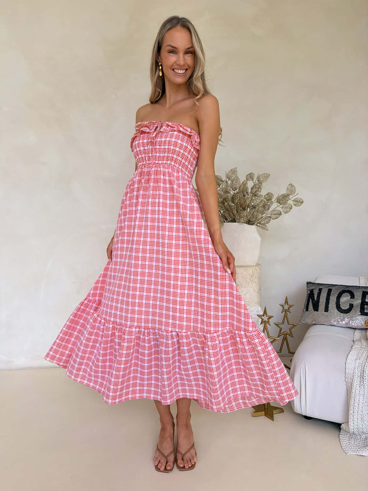 Armelle Dress - Red Plaid