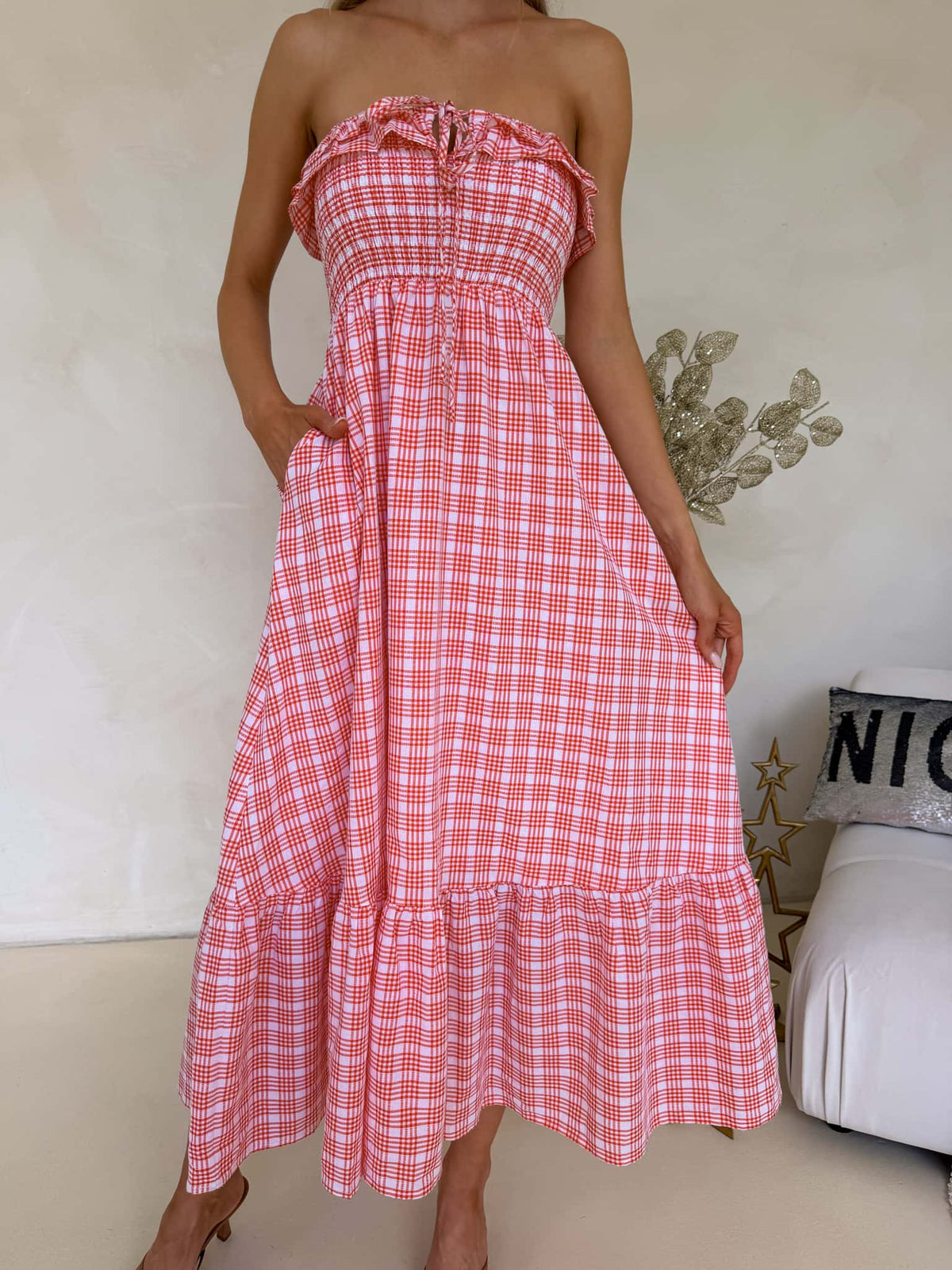 Armelle Dress - Red Plaid