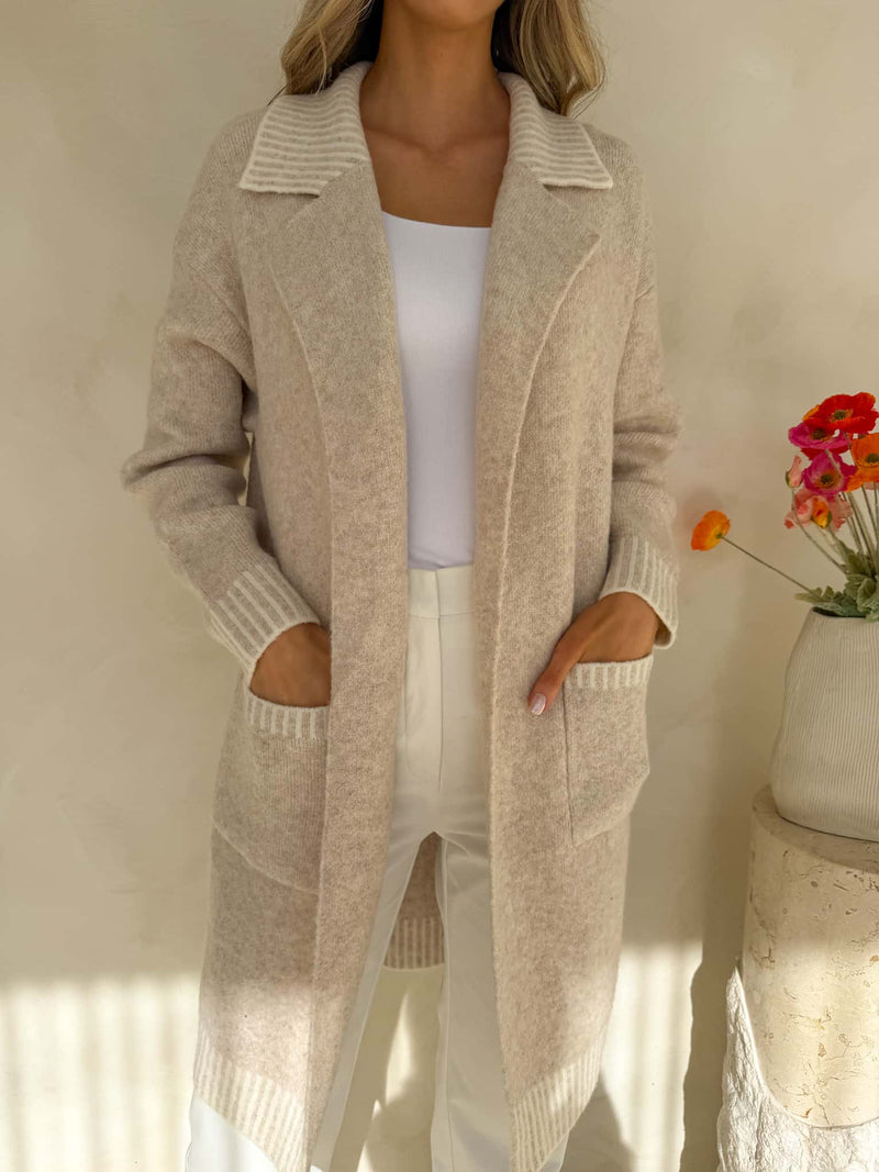 Belle Cardi - Cream Marle